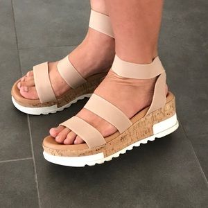 bandi platform wedge sandal white